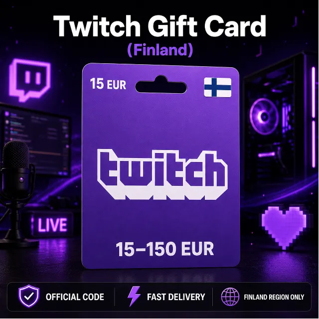 Twitch Gift Card (Финляндия) 15–150 EUR | Код пополнения