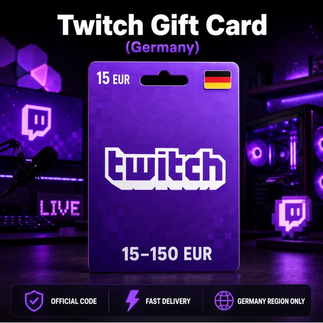 Twitch Gift Card (Германия) 15–150 EUR | Код пополнения