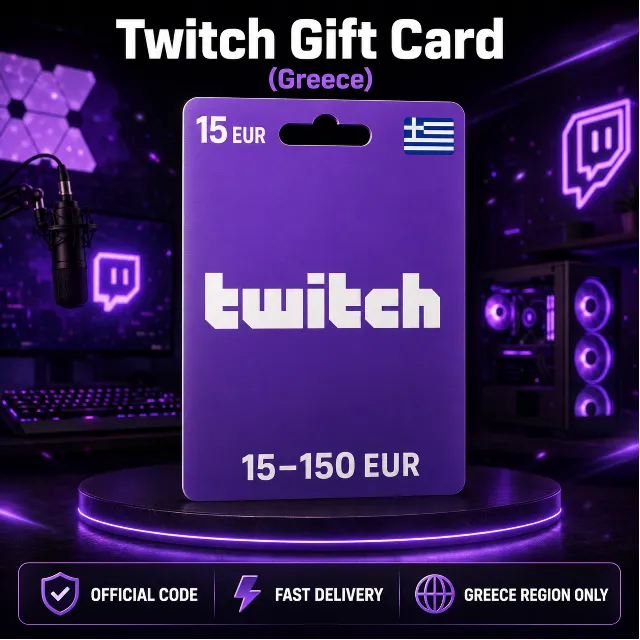 Twitch Gift Card (Греция) 15–150 EUR | Код пополнения
