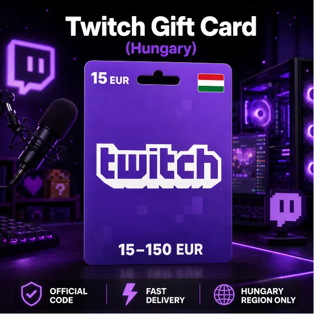 Twitch Gift Card (Венгрия) 15–150 EUR | Код пополнения