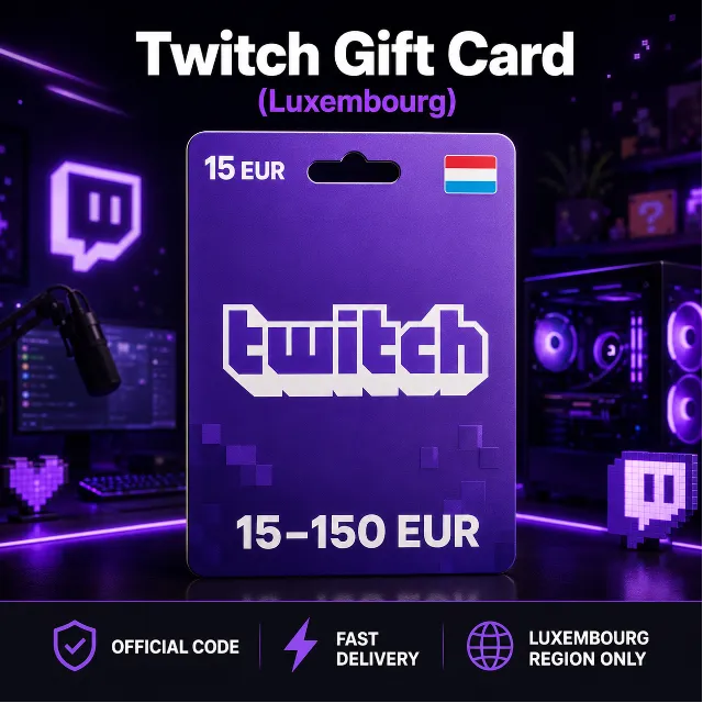 Twitch Gift Card (Люксембург) 15–150 EUR | Код пополнения