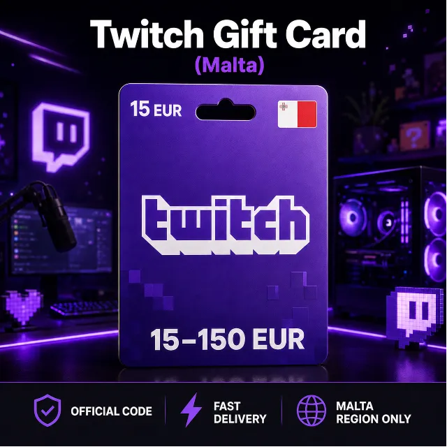 Twitch Gift Card (Мальта) 15–150 EUR | Код пополнения