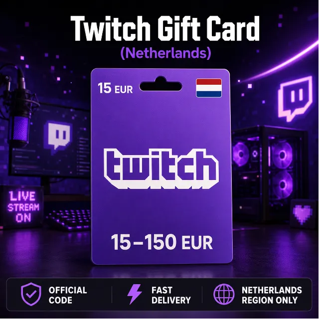 Twitch Gift Card (Нидерланды) 15–150 EUR | Код пополнения