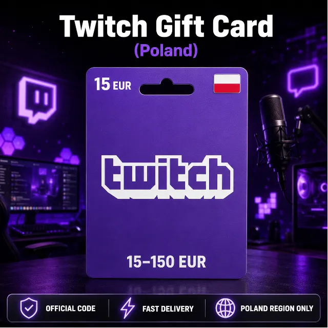 Twitch Gift Card (Польша) 15–150 EUR | Код пополнения