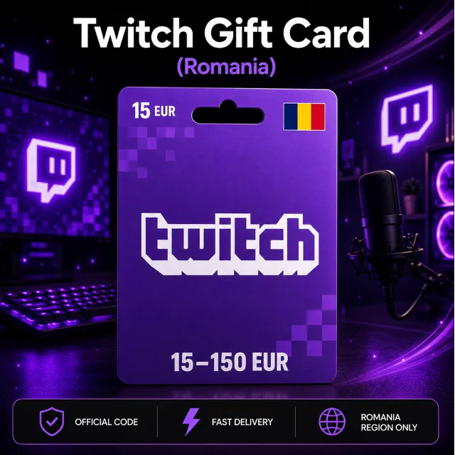 Twitch Gift Card (Румыния) 15–150 EUR | Код пополнения