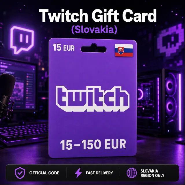 Twitch Gift Card (Словакия) 15–150 EUR | Код пополнения