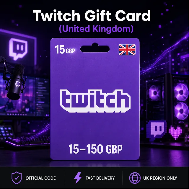Twitch Gift Card (Великобритания) 15–150 GBP | Код пополнения