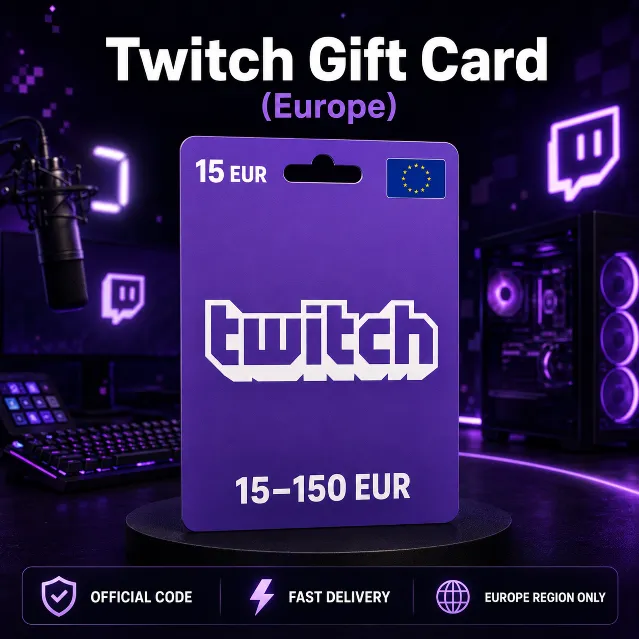 Twitch Gift Card (Европа) 15–150 EUR | Код пополнения