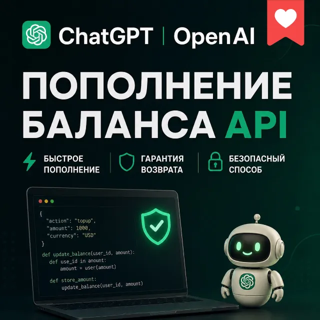 ChatGPT | OpenAI | Codex | Пополнение баланса API и кредитов кодекс | Сброс лимитов