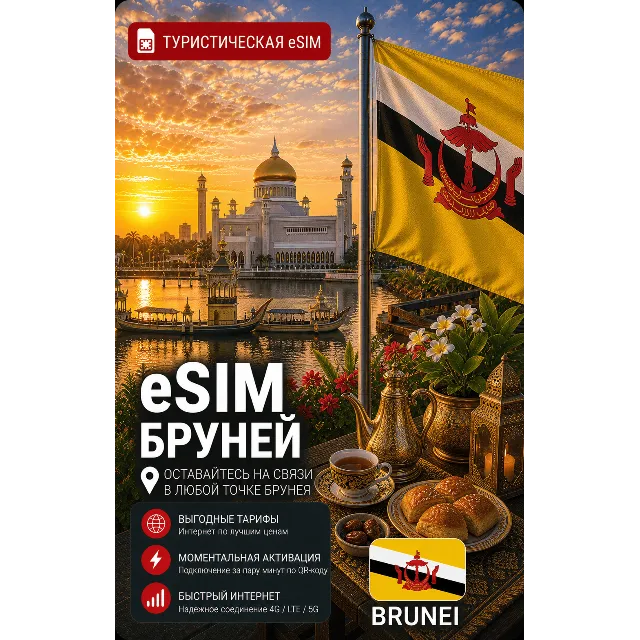 eSIM БРУНЕЙ | МОБИЛЬНЫЙ ИНТЕРНЕТ БЕЗ РОУМИНГА