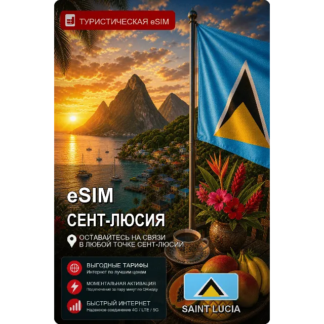 eSIM СЕНТ-ЛЮСИЯ | МОБИЛЬНЫЙ ИНТЕРНЕТ БЕЗ РОУМИНГА