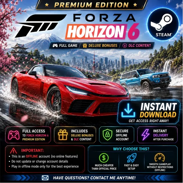 Forza 6 PREMİUM Edition оффлайн Steam аккаунт | Полная игра + DLC | Быстрая доставка