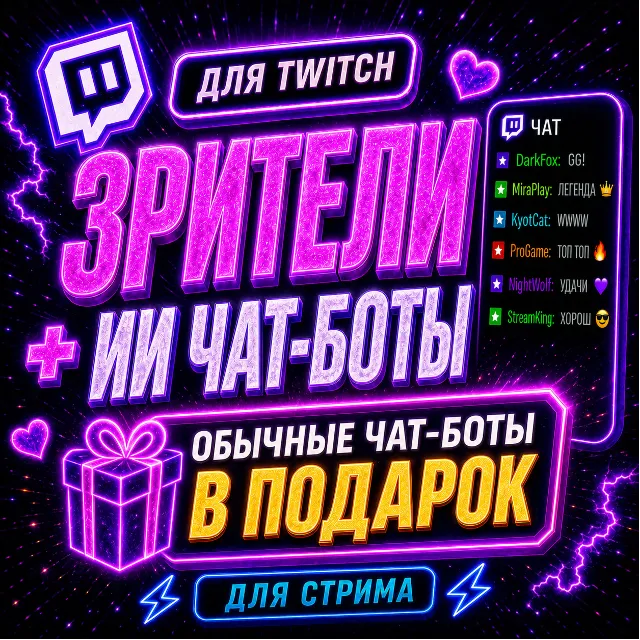 🔥 Twitch: Зрители + ИИ Чат (1 к 1) | Чат-боты в подарок