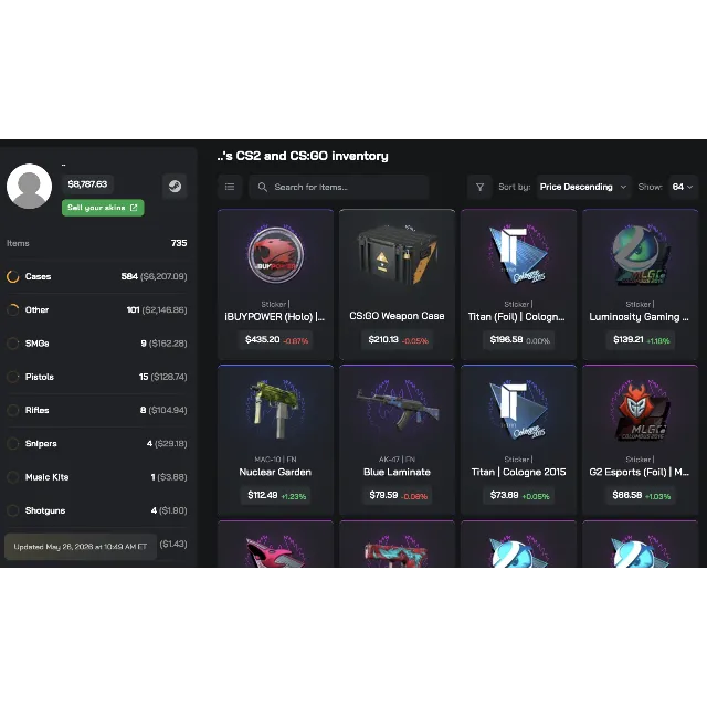 Автовыдача • CS 2 • Инвентарь $8,787.63 • Полный доступ • VAC