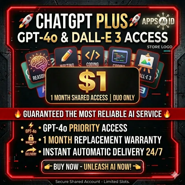 CHATGPT PLUS PREMIUM ⭐ 1 MONTH SHARED ACCOUNT (FULL ACCESS) [INSTANT]