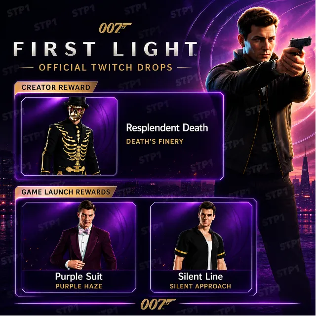 007 Первый Свет 3/3 Скин Блистательная Смерть Фиолетовый Костюм Линия Тишины