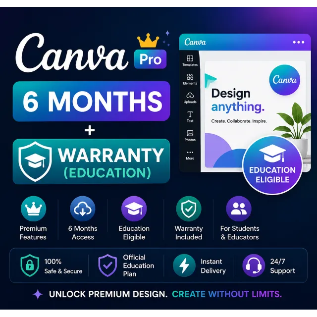 Canva Pro 6 months + Warranty (Education)