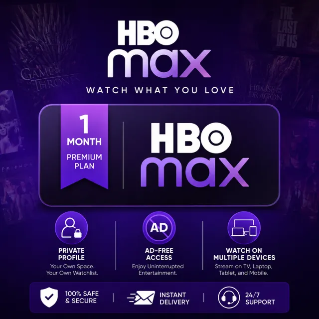 Премиум-план HBO Max на 1 месяц – закрытый профиль, доступ без рекламы.