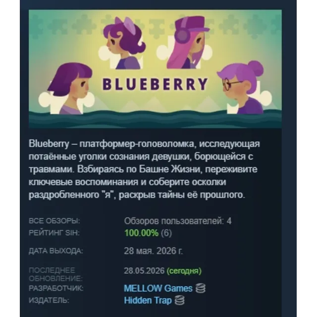Blueberry АВТОДОСТАВКА STEAM GLOBAL МГНОВЕННО ЛИЦЕНЗИЯ