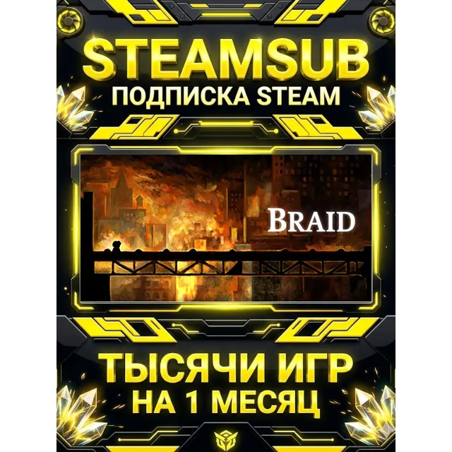 Braid + тысячи оффлайн игр — STEAMSUB подписка Steam на 1 месяц (30 дней)