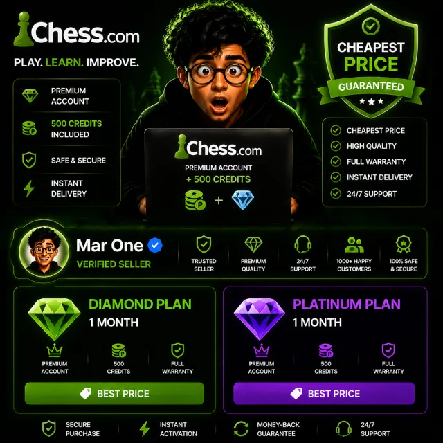 ♟ Премиум-подписка  1 месяц Chess.com –  Platinum / Diamond ♟ ⭐ От Mar One ⭐