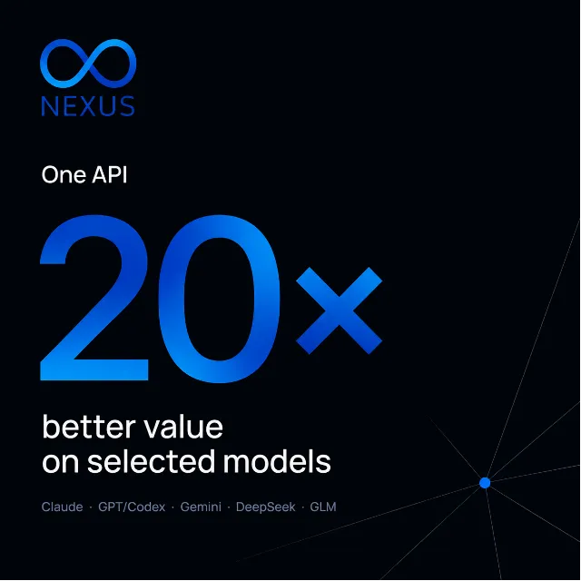 Nexus API — Claude Code, Codex, GPT, Gemini, DeepSeek, GLM | до 20 раз выгоднее