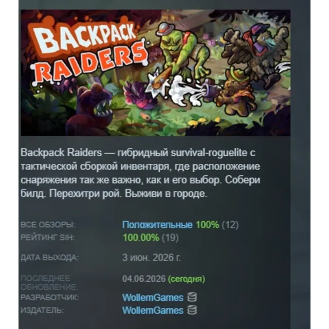 Backpack Raiders АВТОДОСТАВКА STEAM GLOBAL МГНОВЕННО ЛИЦЕНЗИЯ