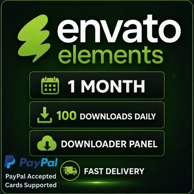 Envato Elements Панель загрузчика / 1 месяц / 100 загрузок ежедневно / Авто