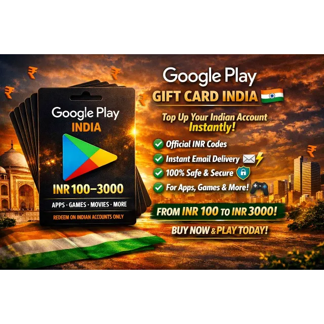 Google Play Подарочная карта Индия 🇮🇳 |Официальные INR коды| Мгновенная доставка 🎁