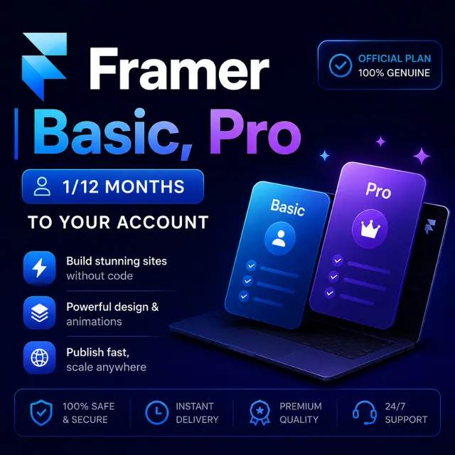 Framer Basic &amp; Pro | 1–12 месяцев | Полное право собственности и безопасный доступ