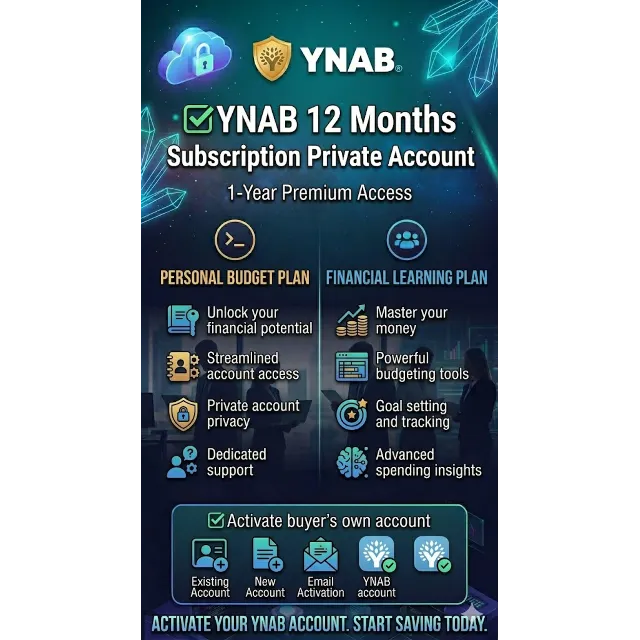 Подписка YNAB на 1 год — личный аккаунт (глобальный)