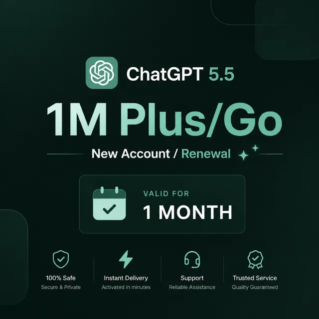 🤖 ChatGPT 5.5 1M Plus/Go – Новый аккаунт / Продление 🚀✨