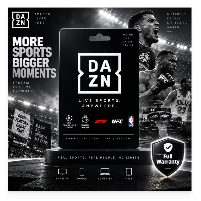 Подписка на DAZN (Фильмы и спорт) на 1-3 месяца.
