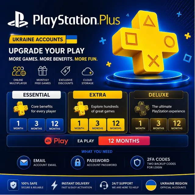 🎮 PlayStation Plus Украина 🇺🇦 | Essential • Extra • Deluxe | 1–12 месяцев