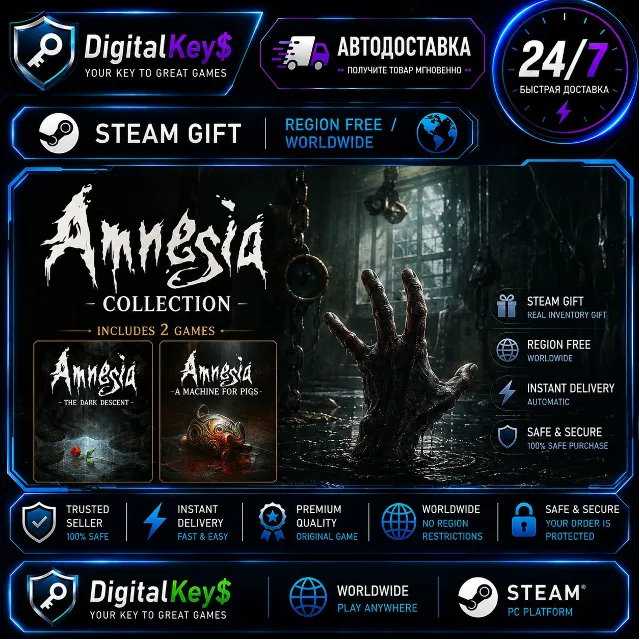 Amnesia Collection Steam Gift: The Dark Descent + A Machine for Pigs — Region-Free,