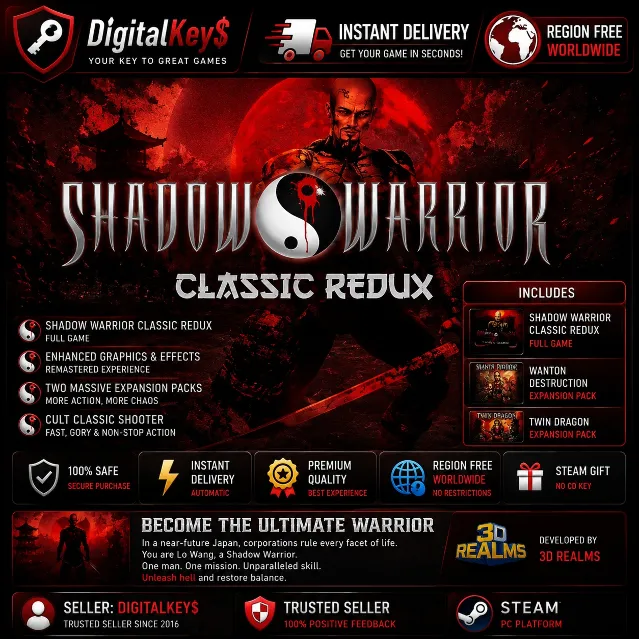 Shadow Warrior Classic Redux — PC Steam Gift / Без региональных ограничений