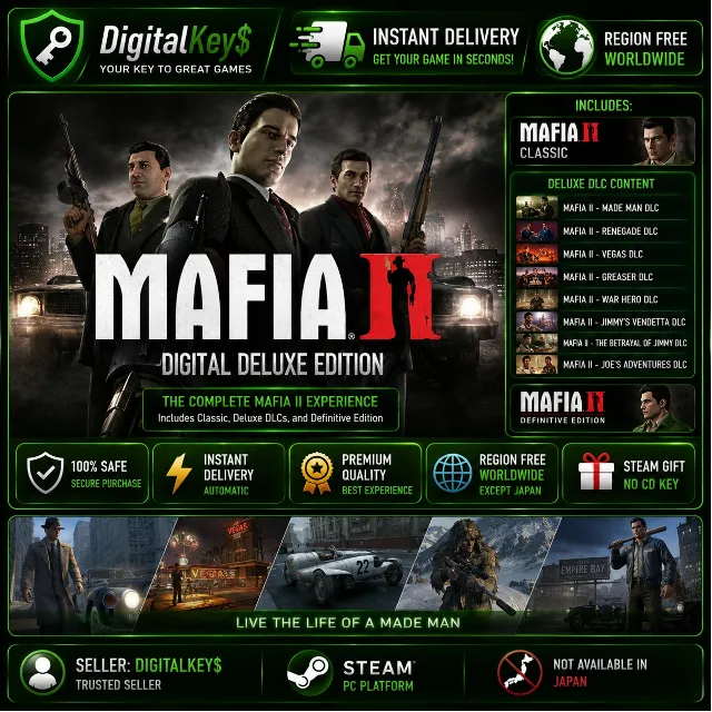Mafia II Digital Deluxe — Steam Gift / По всему миру, кроме Японии