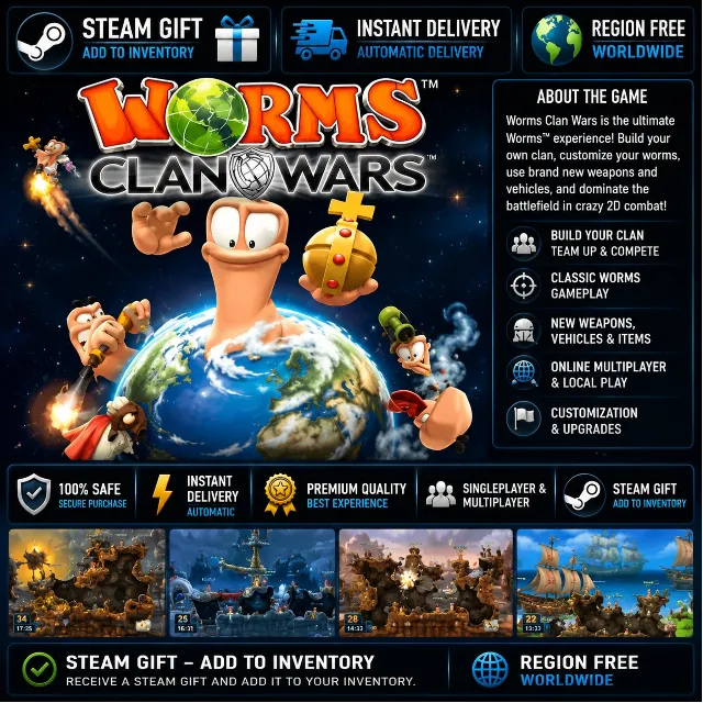 🌍 Worms Clan Wars — PC Steam Gift / Без региона Worldwide