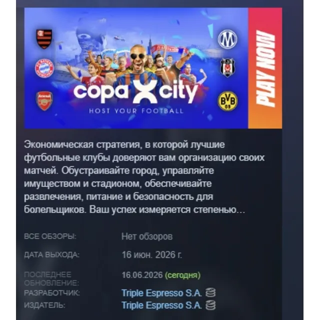 COPA CITY АВТОДОСТАВКА STEAM GLOBAL МГНОВЕННО ЛИЦЕНЗИЯ