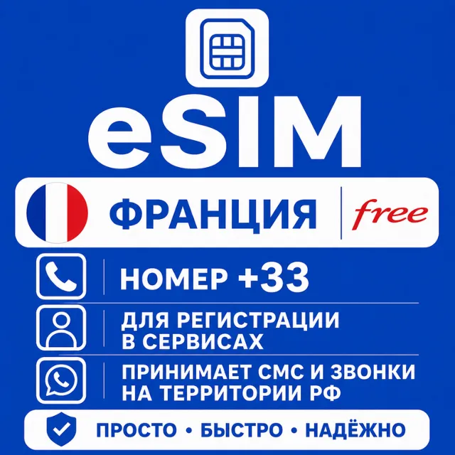 eSIM Франции Номер телефона (+33) еСим