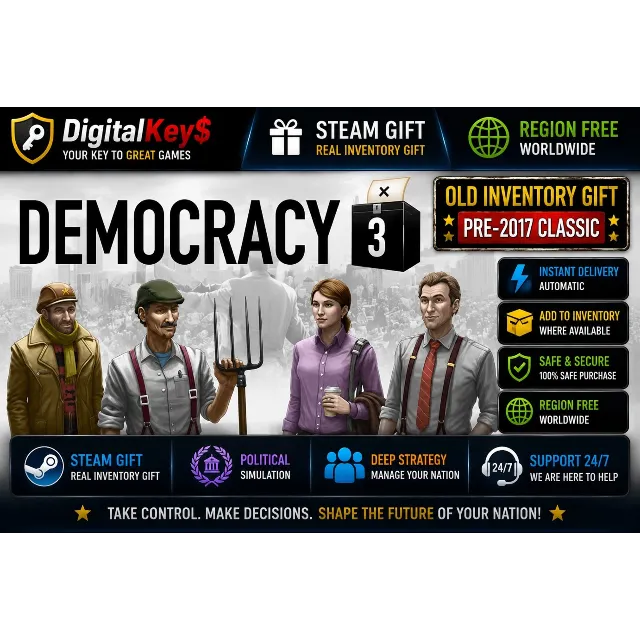 🌍 Democracy 3 — Steam Gift / Old Inventory Gift