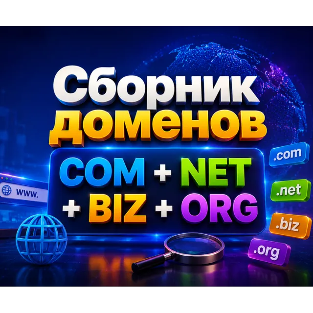 Сборник доменов COM + NET + BIZ + ORG 2026  - (Сентябрь 2026)