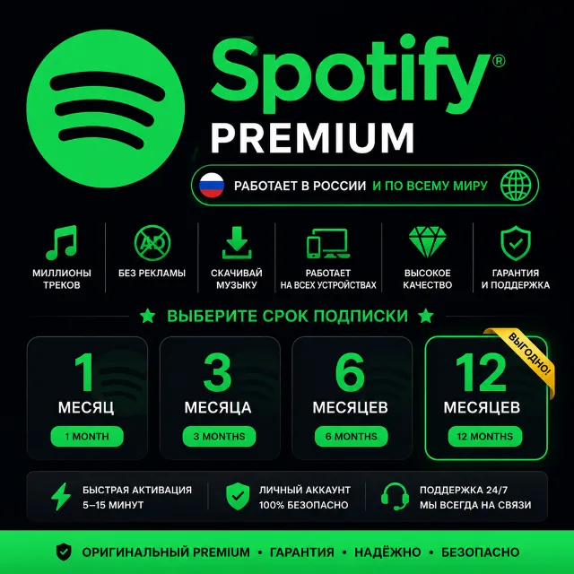 SPOTIFY PREMIUM | Индивидуальная подписка | Platinum AI DJ | Полная гарантия