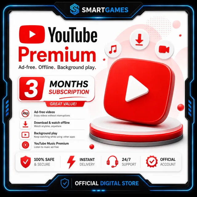 🎬 YouTube Premium — 3/12 месяцев | Индивидуальная подписка