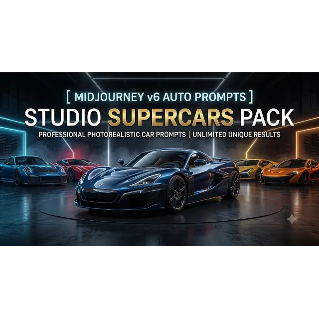 🔥Midjourney v6: Короткие Промпты [Auto] — Студийные Суперкары