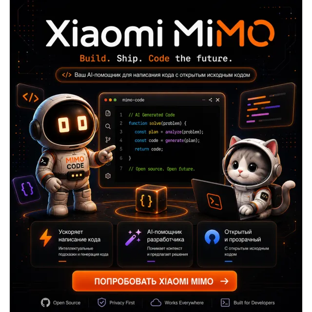 Xiaomi MiMo – AI Agent &amp; MiMo Code 1 Месяц