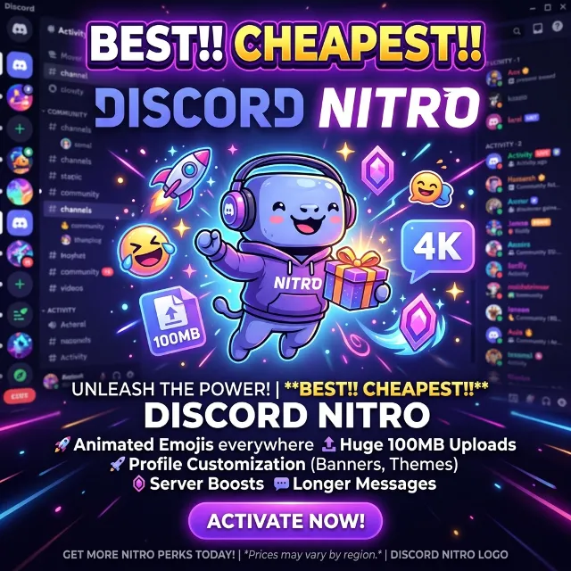 🔥 DISCORD NITRO 1/12 МЕСЯЦ 🔥 QR / ЛОГИН 🔥 ВСЕ УЧЁТНЫЕ ЗАПИСИ 🔥 БЕЗ СЛЁТОВ 🔥