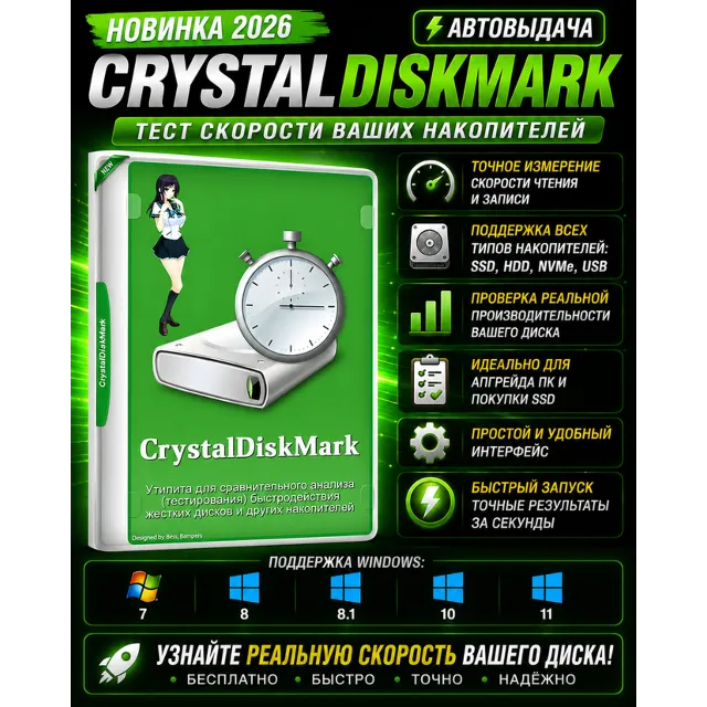 ⚡ CrystalDiskMark 2026 | Тест скорости SSD и HDD | Автовыдача