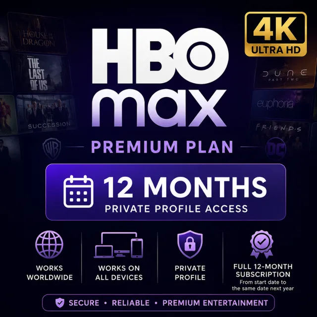 Подписка на HBO Max Premium 4K UHD – 12 месяцев | Доступ к приватному профилю
