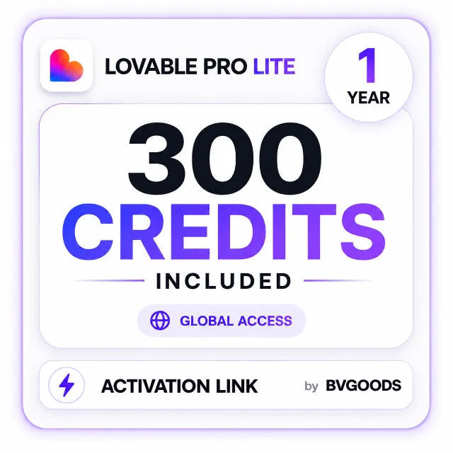 Lovable Pro Lite | 300 Кредитов + 5 Кредитов Ежедневно | 1 Year Access | Global